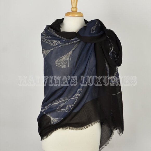 GUCCI UNISEX SCARF ICONIC SADDLERY EQUESTRIAN COTTON GG LOGO 39" x 78" - Picture 5 of 7